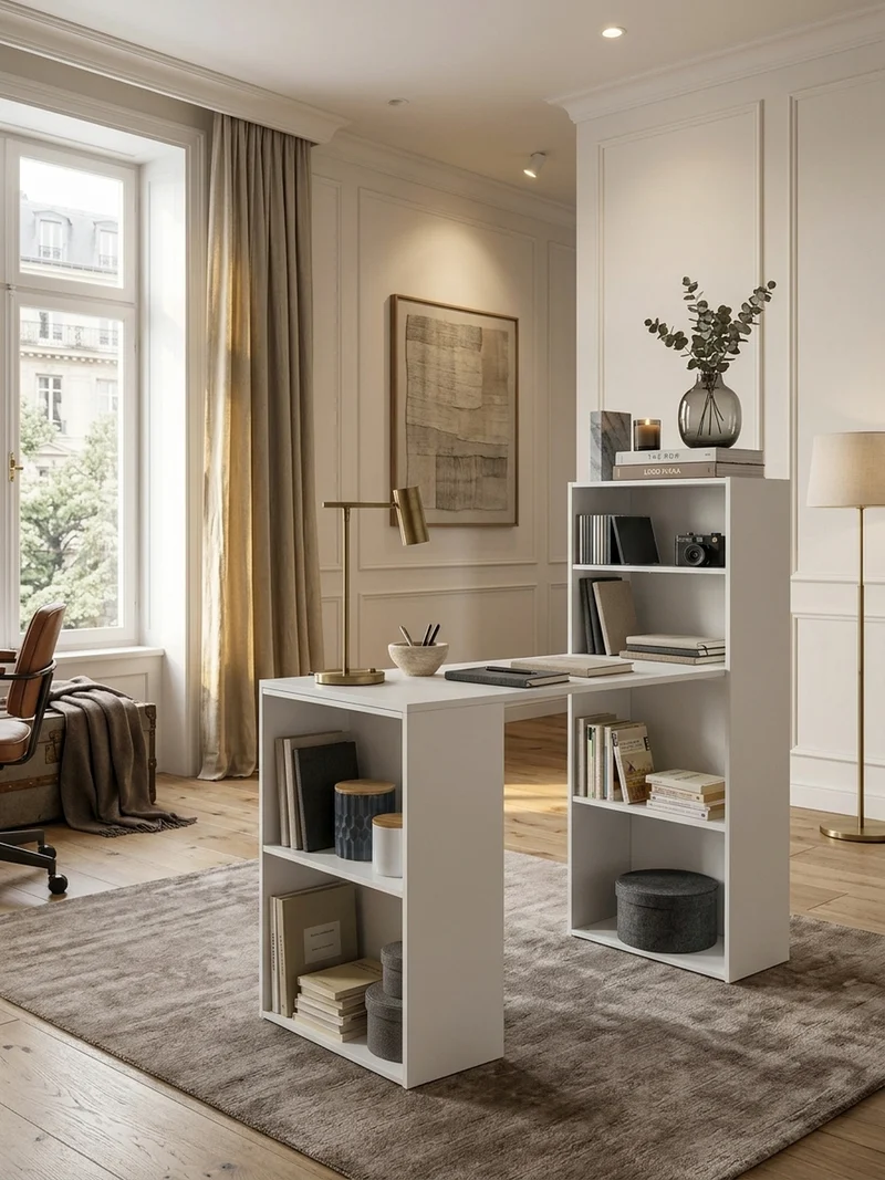 Schreibtisch mit variablem Regal