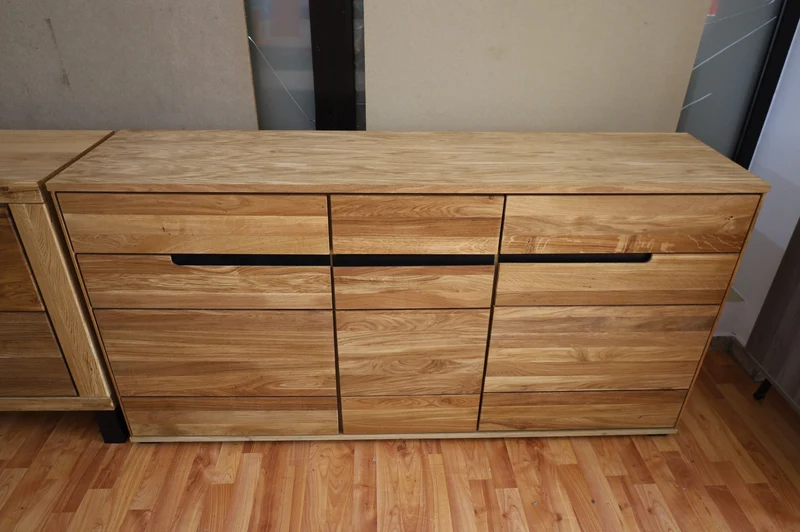 Kommode Vitrine + Front Massivholz + Soft Close
