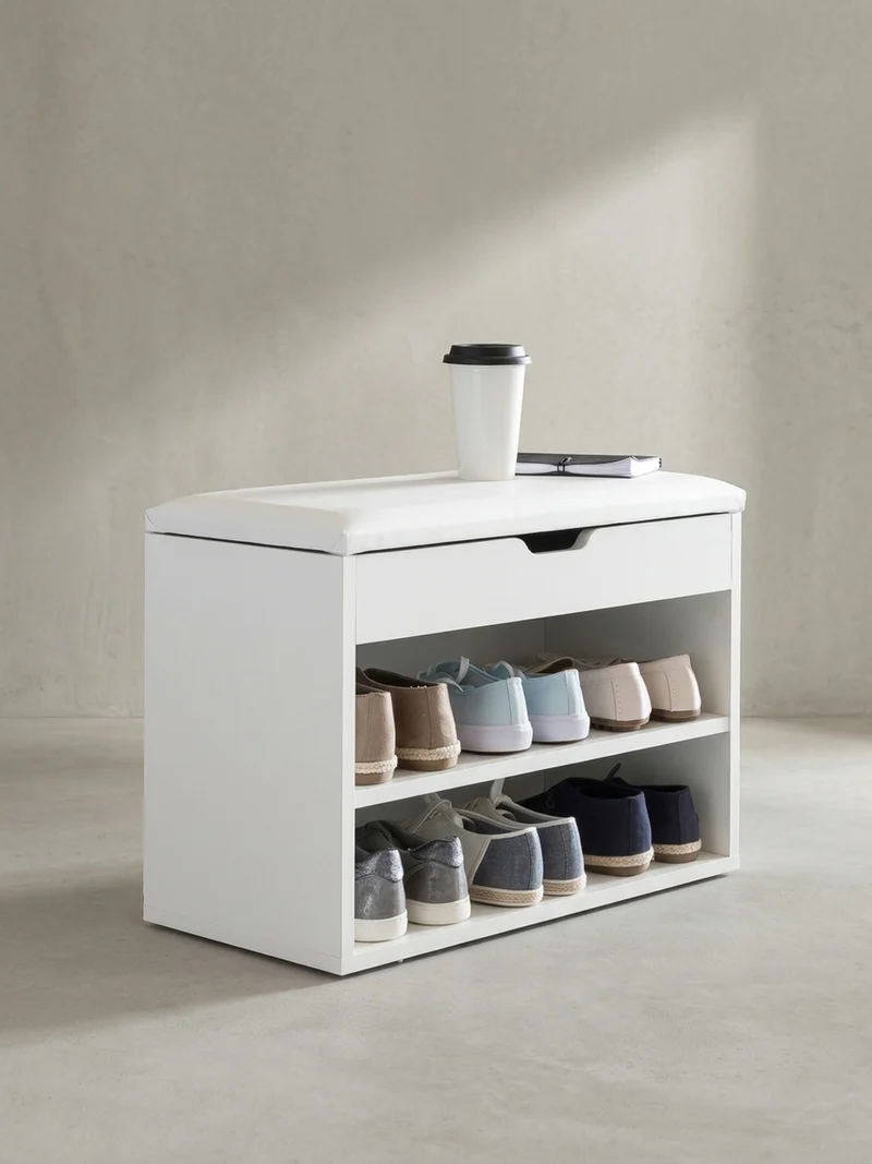 Schuhbank gepolstert mit Stauraum