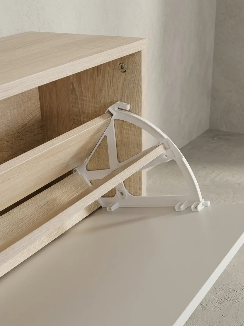 Wandgarderobe mit Spiegel, 10 Haken und Platz für 8 Paar Schuhe