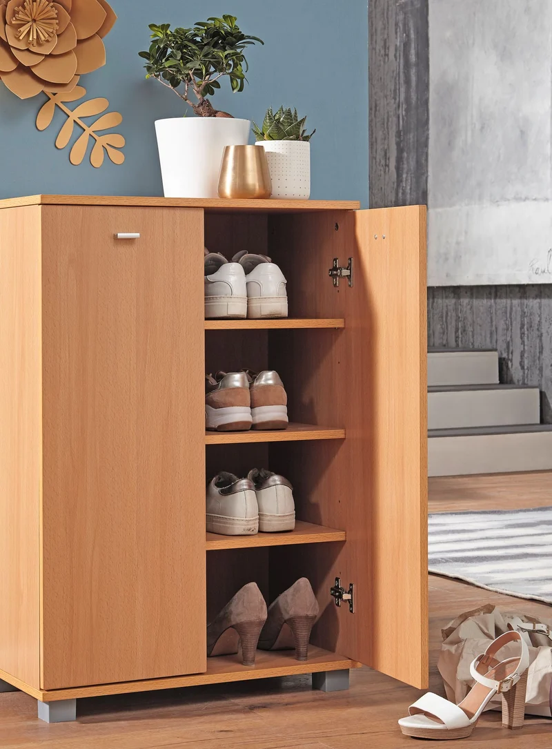 Schuhschrank Holz mit 2 Türen und 3 Einlegeböden