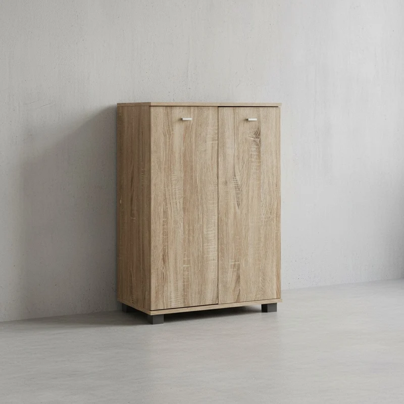 Schuhschrank Holz mit 2 Türen und 3 Einlegeböden