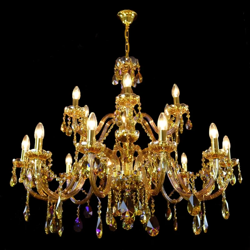 Casa Padrino Luxus Barock Kristall Kronleuchter Gold Ø 100 x H. 85 cm - Prunkvoller Messing Kronleuchter mit böhmischem Kristallglas - Barock Möbel - Edel & Prunkvoll