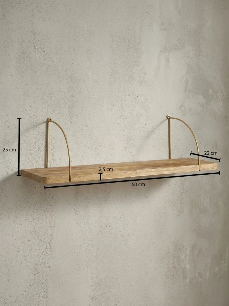 Wandregal Mango Massivholz Eisen Industrial