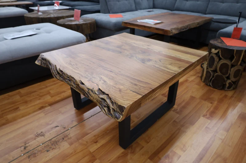 Couchtisch Tisch +Massivholz Akazie + ECHTE BAUMKANTE