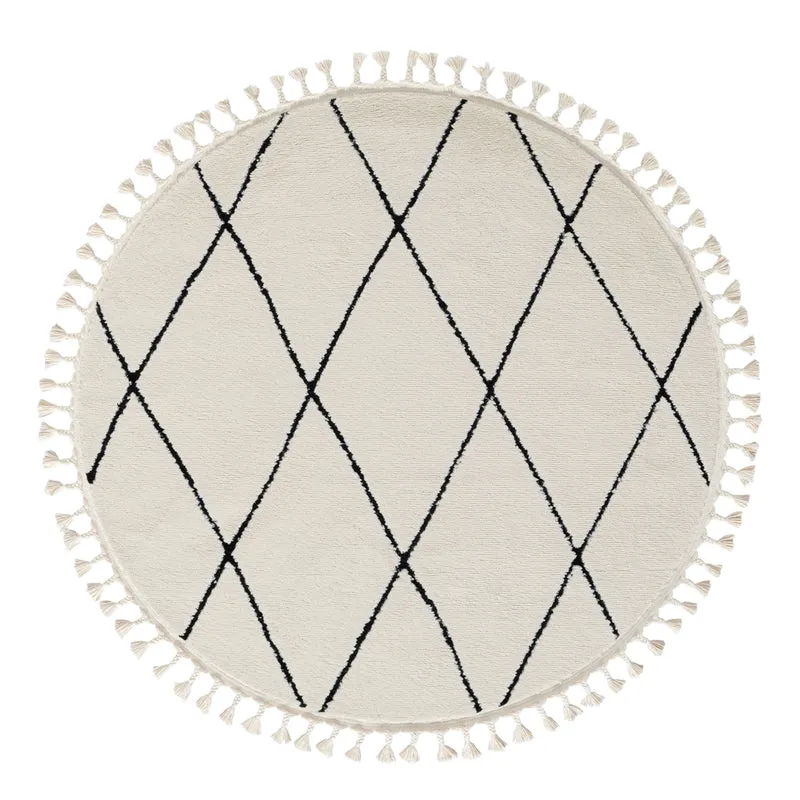 Teppich ORIENTAL-Structure rund weiss diverse Größen