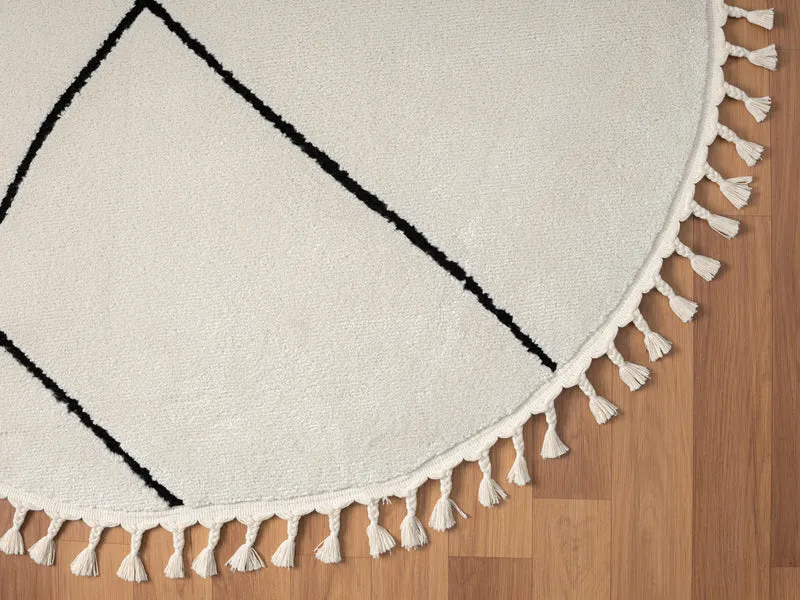 Teppich ORIENTAL-String rund weiss diverse Größen