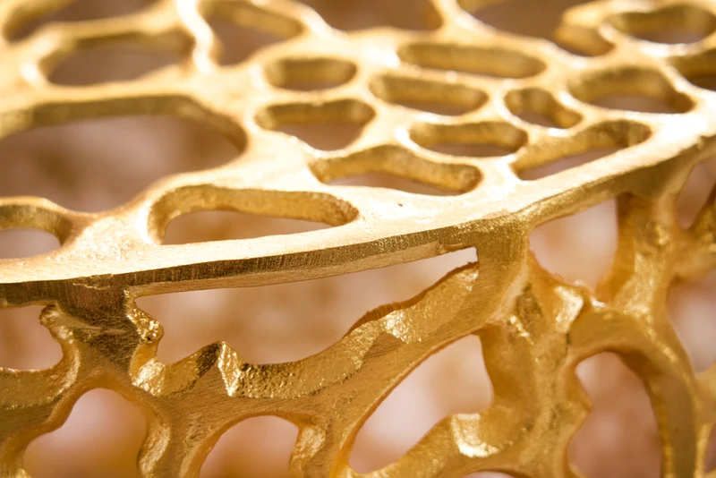 Extravaganter Couchtisch RIXOS ca.53cm gold Metall Handarbeit