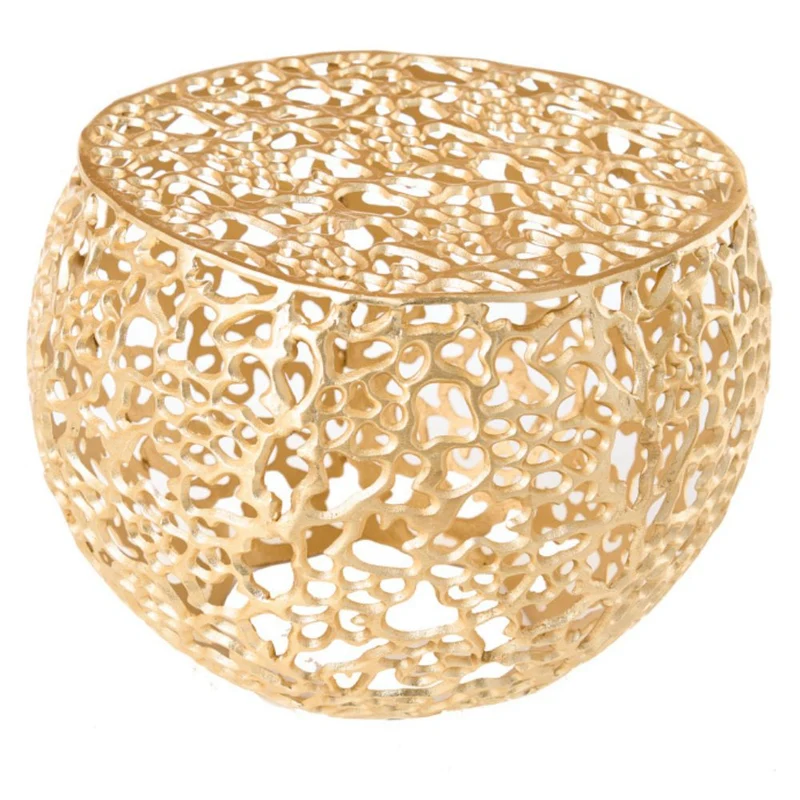 Extravaganter Couchtisch RIXOS ca.53cm gold Metall Handarbeit