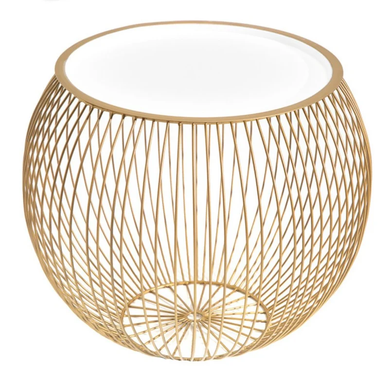 Filigraner Aufbewahrungs-Couchtisch mit Tablett AGGIO 51cm gold