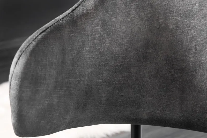Moderner Stuhl MODA grau Samt Metallbeine