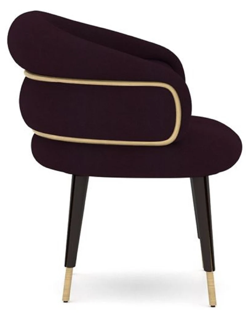 Casa Padrino Luxus Esszimmer Stuhl 6er Set Lila / Schwarz / Beige - Küchen Stühle mit Armlehnen - Esszimmer Möbel - Restaurant Möbel - Hotel Möbel - Luxus Möbel