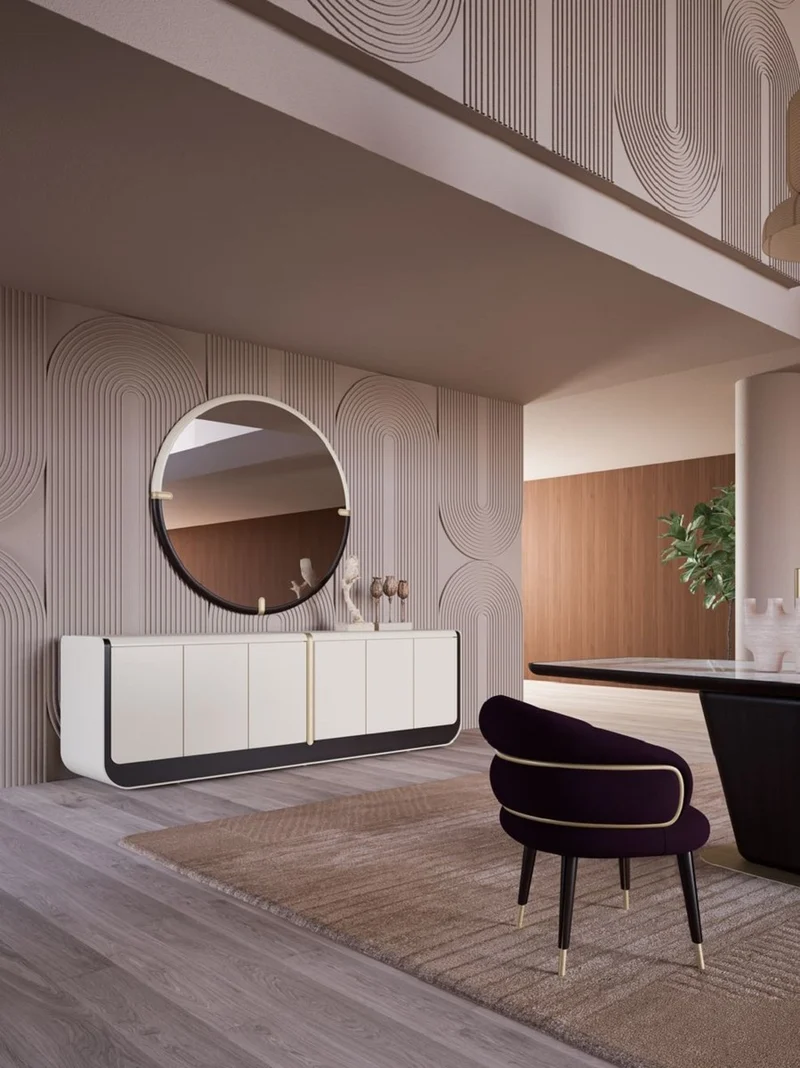 Casa Padrino Luxus Esszimmer Stuhl 6er Set Lila / Schwarz / Beige - Küchen Stühle mit Armlehnen - Esszimmer Möbel - Restaurant Möbel - Hotel Möbel - Luxus Möbel
