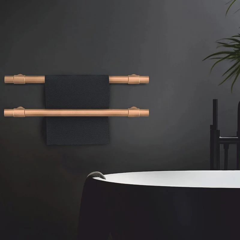 Casa Padrino Luxus Badezimmer Handtuchwärmer Matt Bronze 63 cm - Badezimmer Zubehör