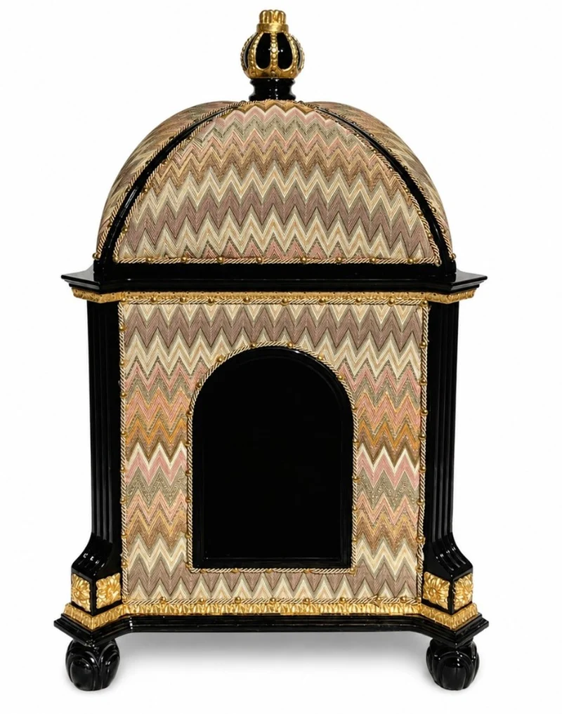 Pompöös by Casa Padrino Barock Katzenhaus Braun / Schwarz / Gold - designed by Harald Glööckler