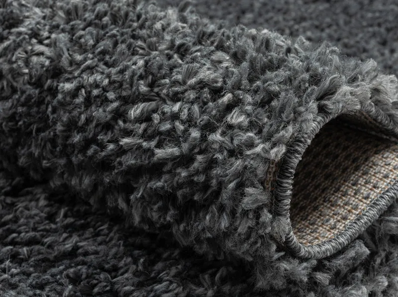 Hochflor Teppich SHAGGY dunkelgrau rechteckig diverse Größen