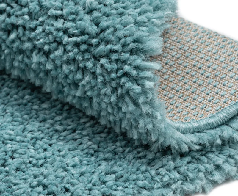 Hochflor Teppich SHAGGY hellblau rund diverse Größen