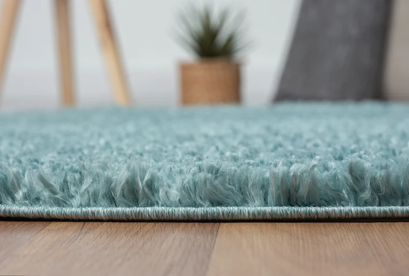 Hochflor Teppich SHAGGY hellblau rund diverse Größen