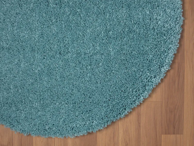 Hochflor Teppich SHAGGY hellblau rund diverse Größen