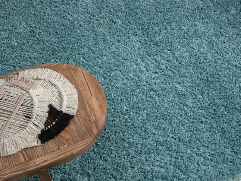 Hochflor Teppich SHAGGY hellblau rechteckig diverse Größen