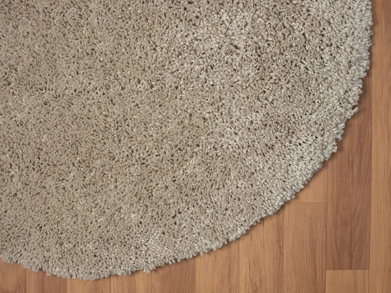 Hochflor Teppich SHAGGY beige rund diverse Größen
