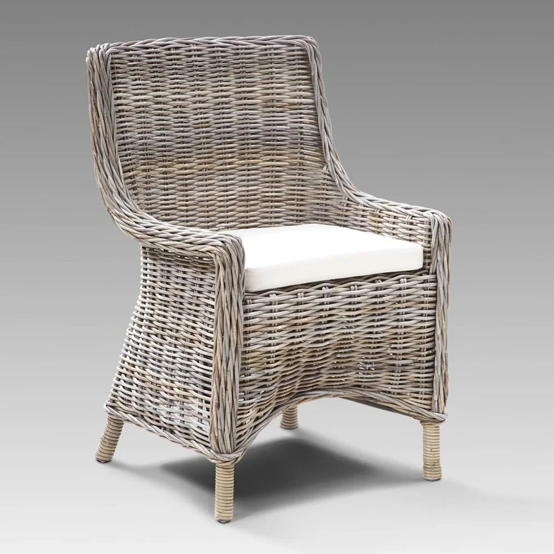 Rattan-Sessel KUNATA Kubu Grey inkl. Sitzkissen