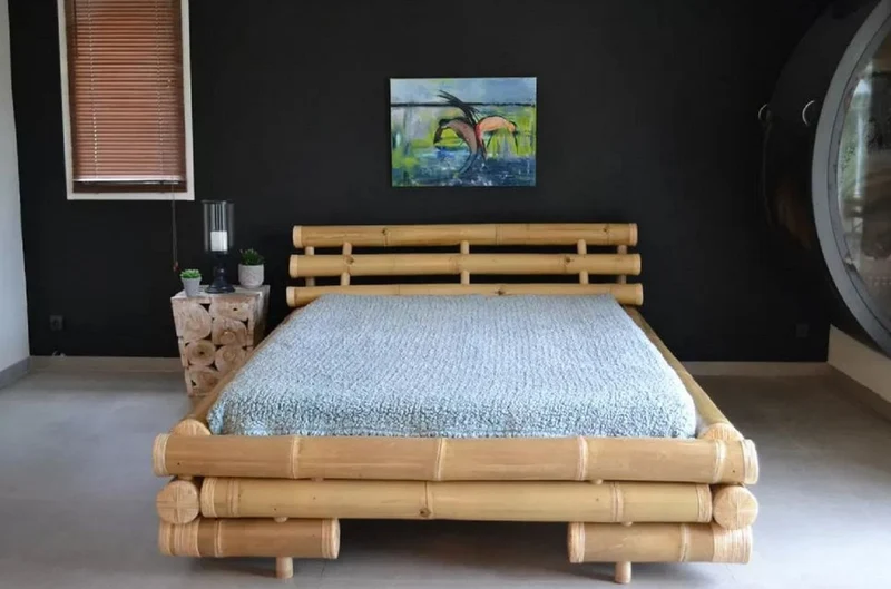 Casa Padrino Luxus Doppelbett Naturfarben 170 x 240 x H. 81 cm - Bambus Bett - Schlafzimmer Möbel - Bambus Möbel - Luxus Möbel - Luxus Einrichtung