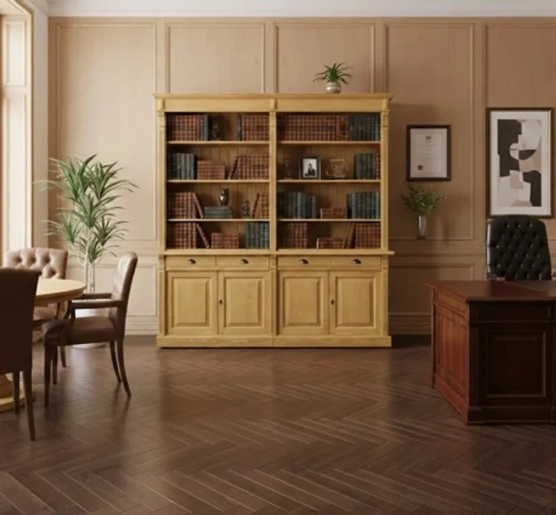 Casa Padrino Bücherregal im Landhausstil, 223 x 51 x 240 cm