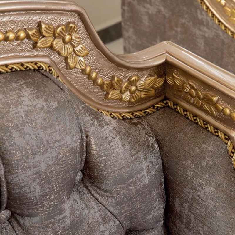 Casa Padrino Luxus Barock Sessel Grau / Silber / Gold - Prunkvoller Wohnzimmer Sessel mit elegantem Muster - Barock Möbel