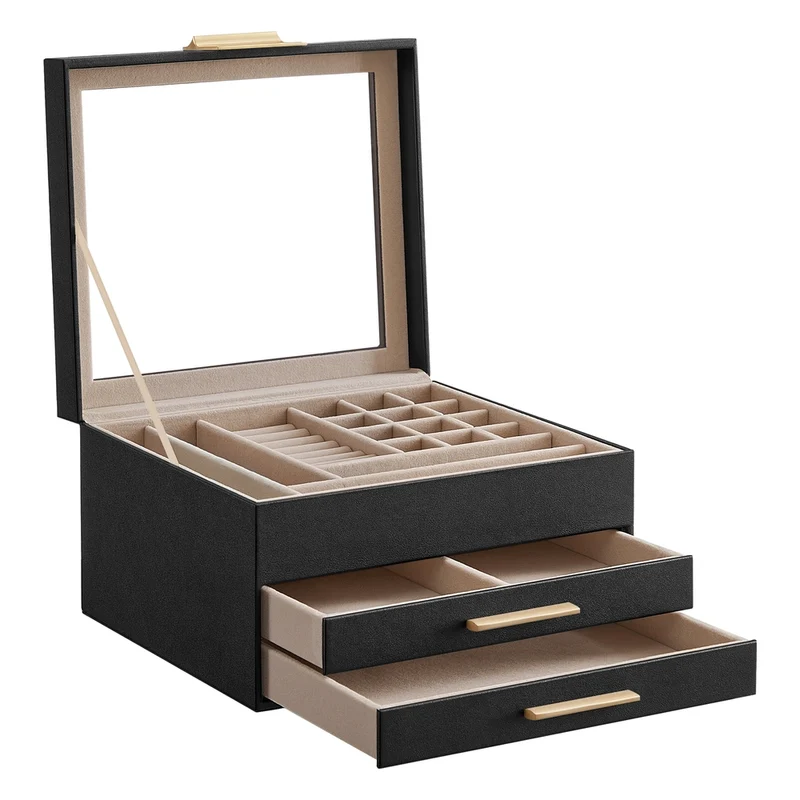 Caja Joyero con Tapa de Cristal
