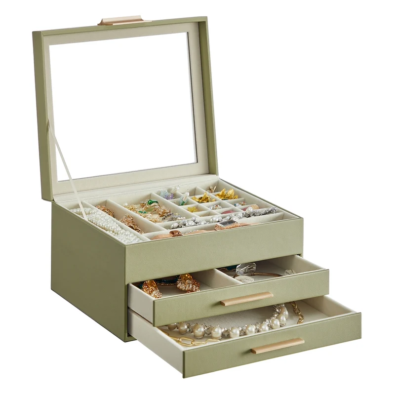 Caja Joyero con Tapa de Cristal