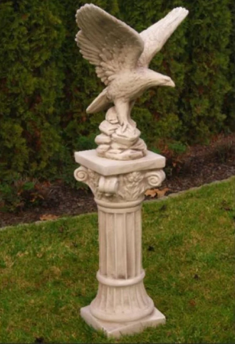 Casa Padrino Barock Säule Beige H. 76 cm - Prunkvolle Gartensäule im Barockstil - Gartendeko Stein Säule - Barock Garten & Terrassen Deko Accessoires