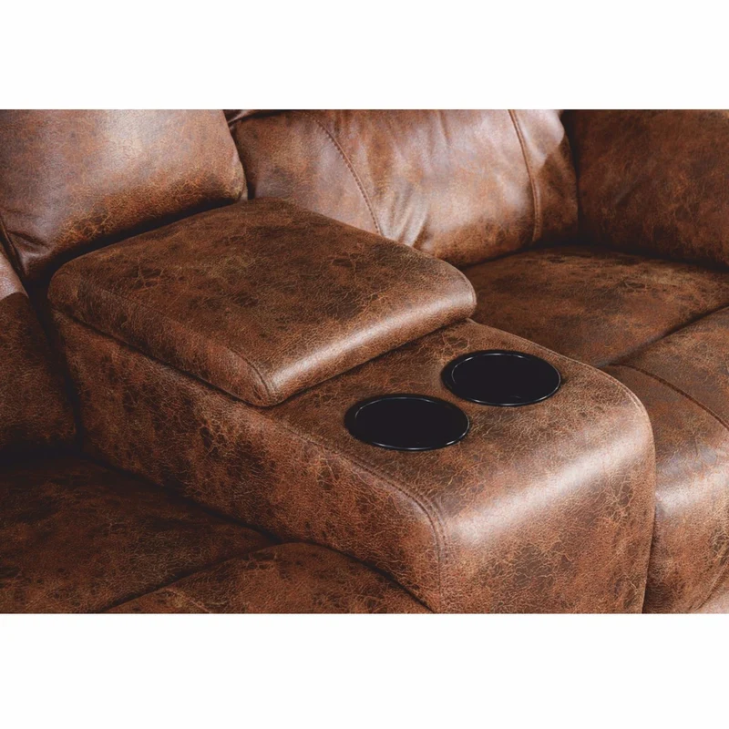 Casa Padrino Kunstleder 2er Kinosessel Antik Braun 188 cm - Wohnzimmer Möbel