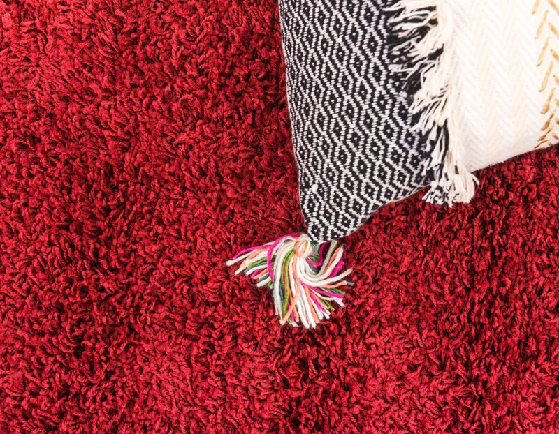 Teppich HIGH-FLOR Rechteckig Kirschrot diverse Größen
