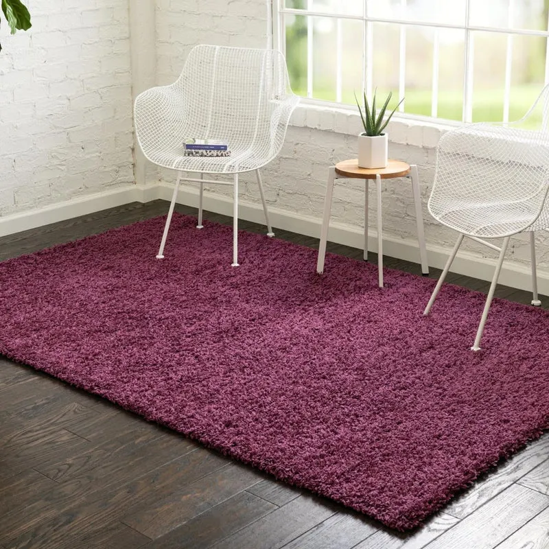 Teppich HIGH-FLOR Rechteckig Aubergine Lila diverse Größen