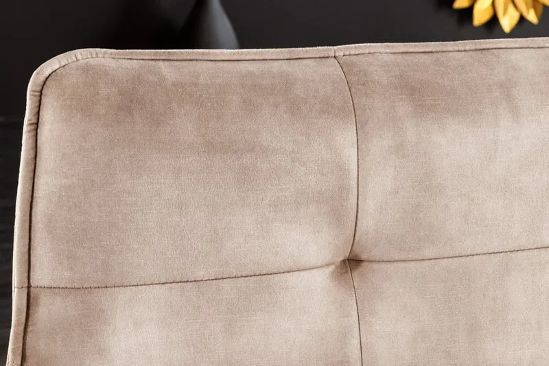 Elegante Sitzbank HORA ca.160cm Samt sand Retrostil Armlehnen