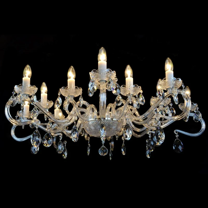 Casa Padrino Luxus Barock Kristall Deckenleuchte Silber Ø 107 x H. 42 cm - Prunkvolle Messing Deckenleuchte mit böhmischem Kristallglas - Barock Möbel - Edel & Prunkvoll