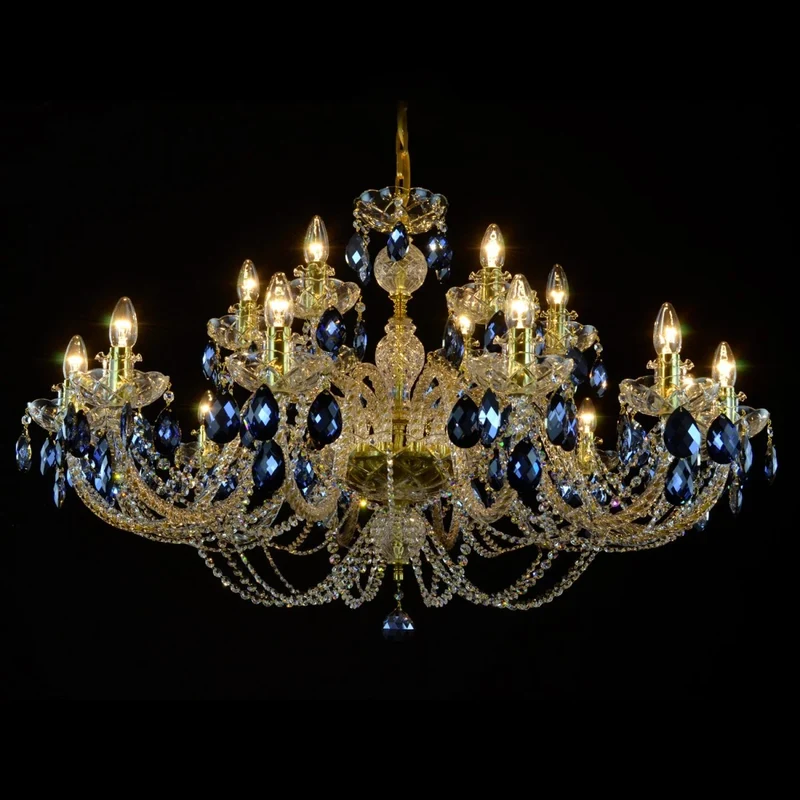 Casa Padrino Luxus Barock Kristall Kronleuchter Gold Ø 90 x H. 63 cm - Prunkvolle Messing Kronleuchter mit böhmischem Kristallglas - Barock Möbel - Edel & Prunkvoll