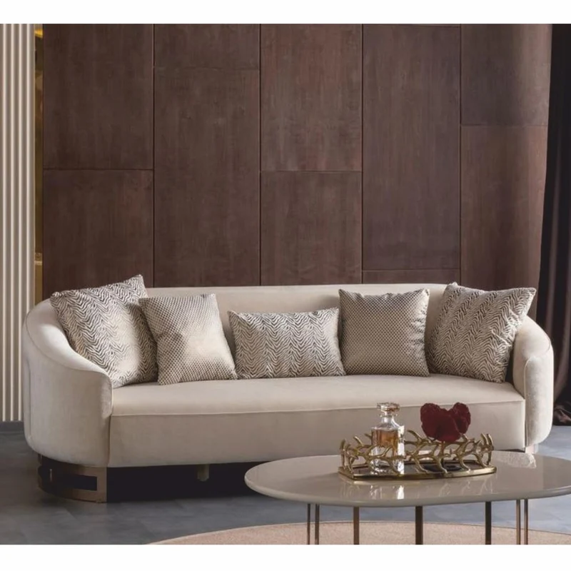 Casa Padrino Luxus Sofa Grau / Bronze 250 cm - Hotel & Wohnzimmer Möbel