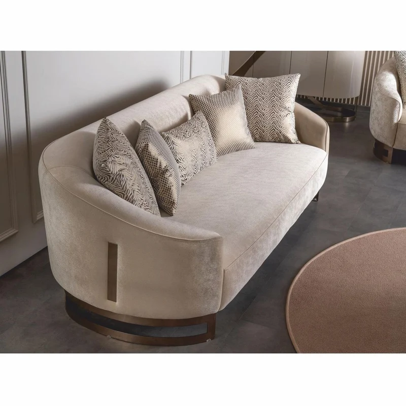 Casa Padrino Luxus Sofa Grau / Bronze 250 cm - Hotel & Wohnzimmer Möbel