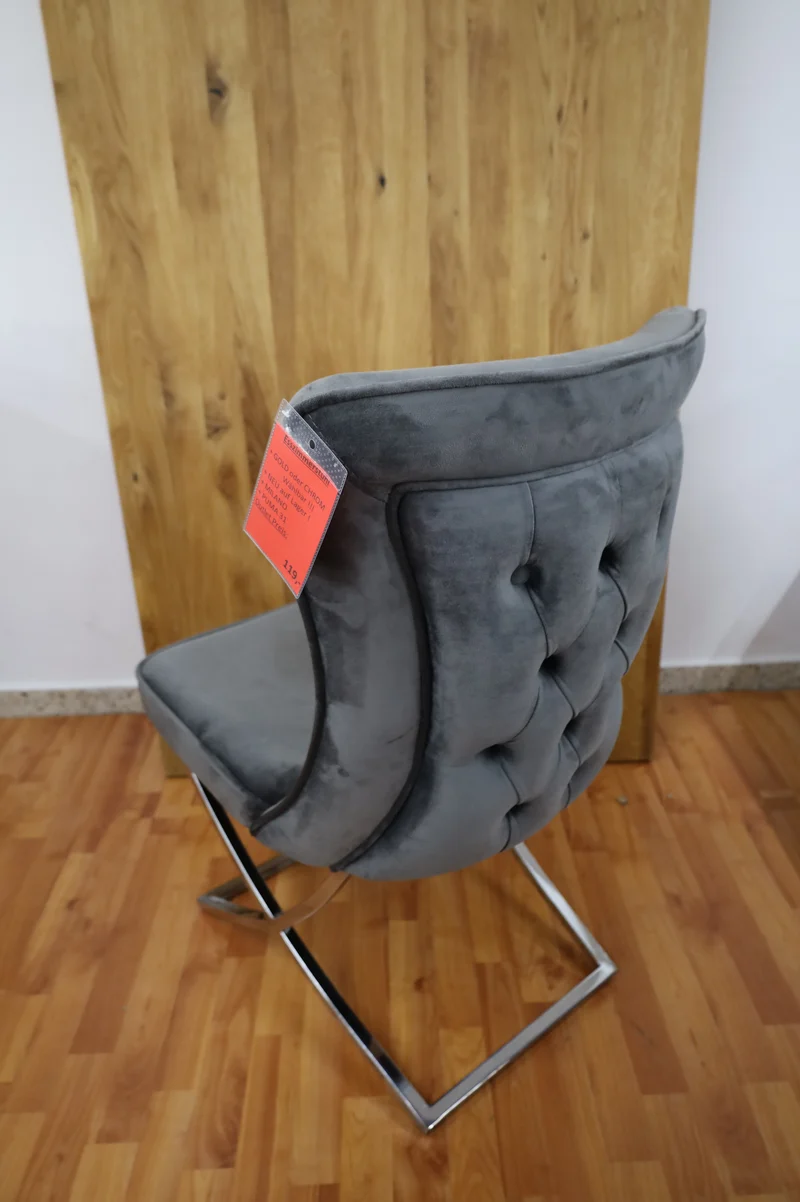 Esszimmerstuhl Stuhl + Samt Stoff + Metall Gestell + Neu auf Lager