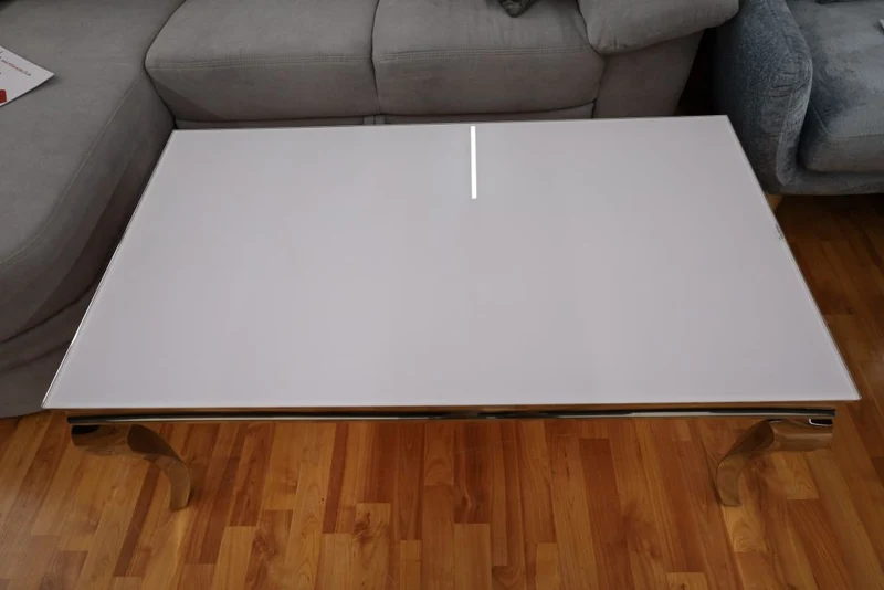 Couchtisch Tisch + Gold & Chrom NEU auf Lager + Glasauflage