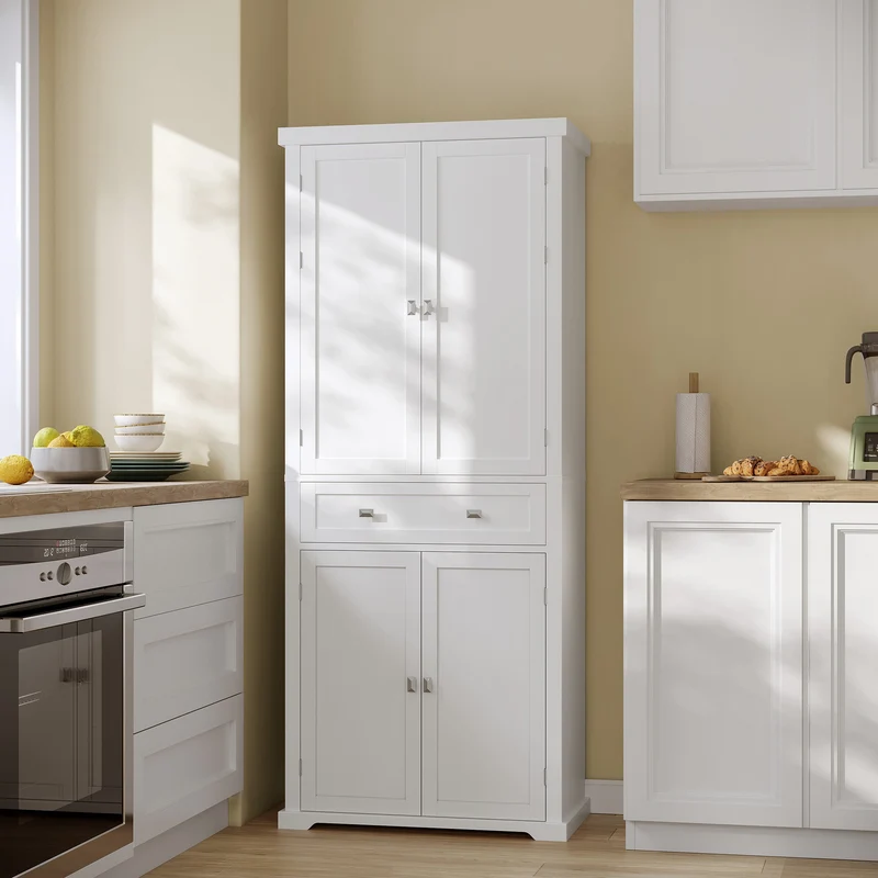 Pantry Cabinet, 71.7-Inch High Freestanding Tall Cupboard Storage Cabinet with Adjustable Shelves