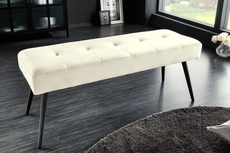 Moderne Sitzbank BELLE 100cm champagner Samt