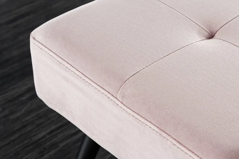 Moderne Sitzbank BELLE 100cm rosa Samt