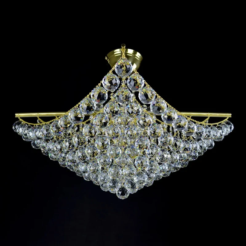 Casa Padrino Luxus Barock Kristall Kronleuchter Gold Ø 62 x H. 50 cm - Prunkvolle Messing Kronleuchter mit böhmischem Kristallglas - Barock Möbel - Edel & Prunkvoll