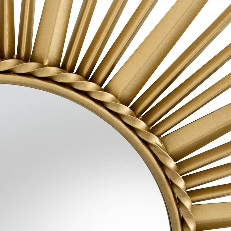 Casa Padrino Luxus Spiegel Antik Gold Ø 96 cm - Edelstahl Wandspiegel mit konvexem Spiegelglas - Luxus Qualität