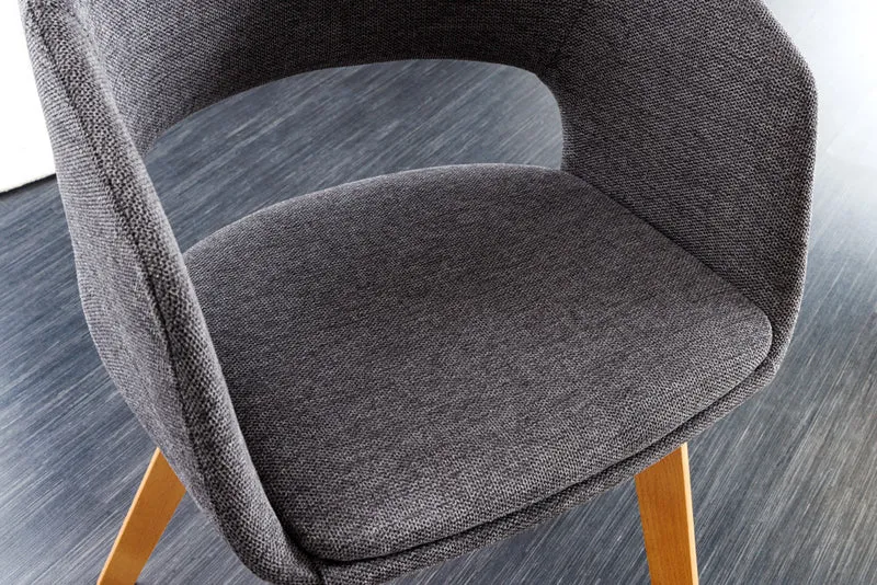 Design Stuhl DENMARK grau Eichoptik Holzbeine