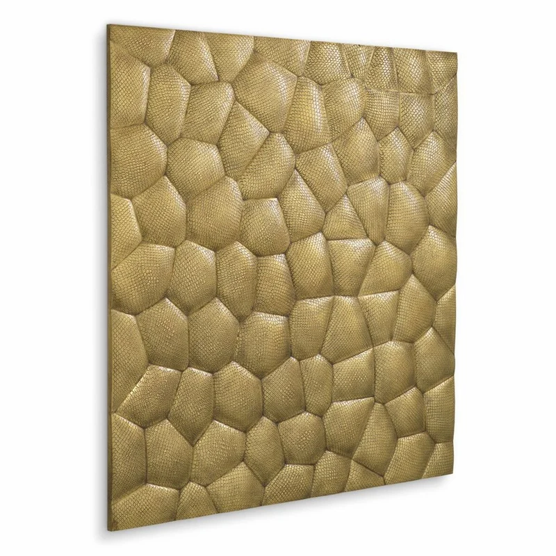 Casa Padrino Luxus Wandrelief Vintage Messing 120 cm - Quadratisches Wandbild mit 3D Effekt - Luxus Wanddeko - Hotel & Büro Deko