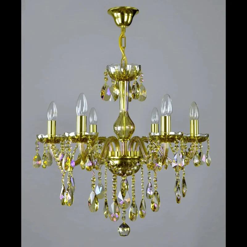Casa Padrino Luxus Barock Kristall Kronleuchter Gold Ø 60 x H. 55 cm - Prunkvoller Messing Kronleuchter mit böhmischem Kristallglas - Barock Möbel - Edel & Prunkvoll